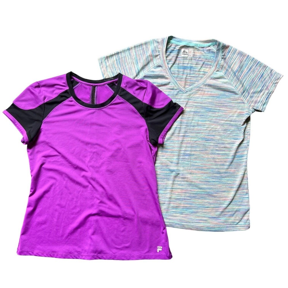 Lot of 2 Active Shirts, Women's Large File and RBX Activewear Tops T-shirt L